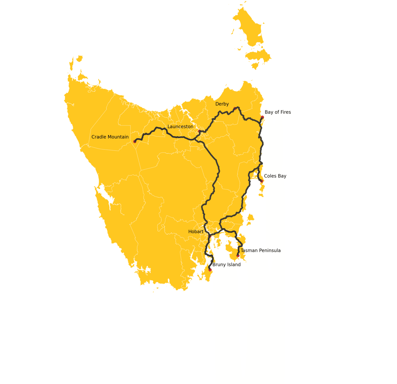 Tasmania 1 Week Roadtrip Itinerary