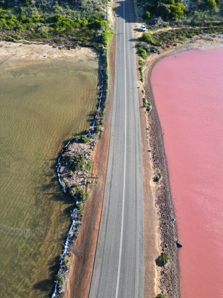 Pink Lake Hutt Lagoon Perth to Exmouth itinerary